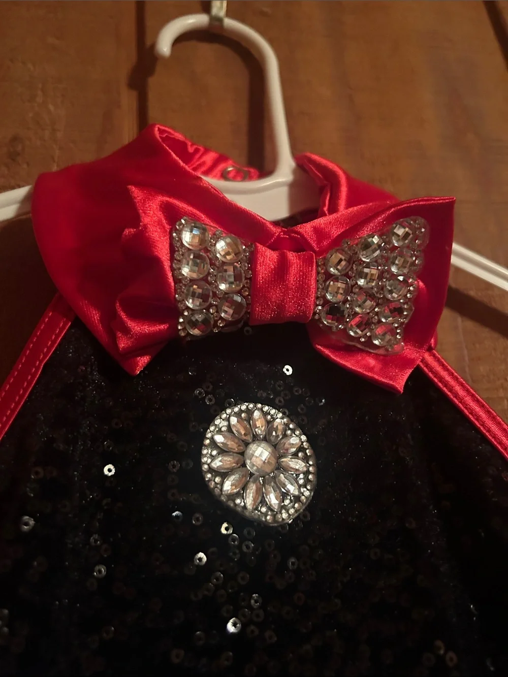 Weissman Red and Black Sequin Tutu Dance Costume with Bow